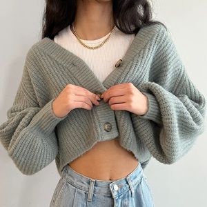 Oak and fort cardigan with oversized sleeves
